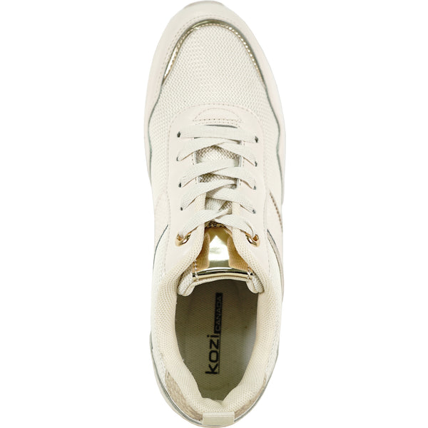 Kozi Women's Wedge Platform Sneakers - Oxford Lace-up Fashion Shoes With Removable Insoles