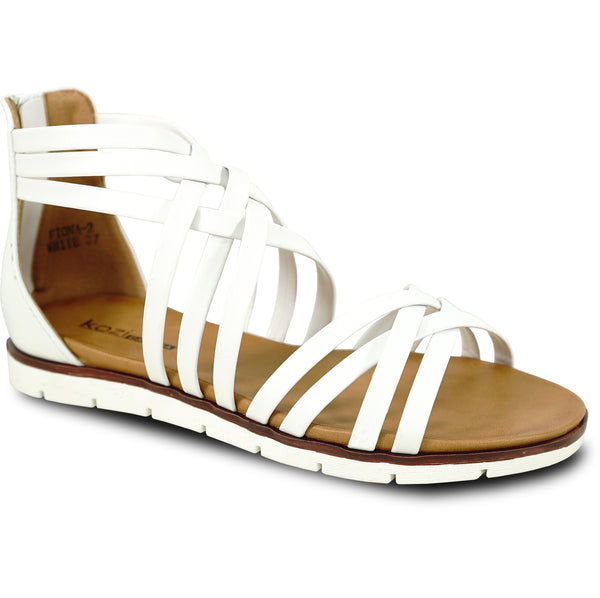KOZI Women Sandal FIONA-2 Comfort Flat Sandal White