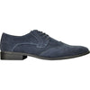 BRAVO Men Dress Shoe KING-3 Wingtip Oxford Shoe Blue - Wide Width Available