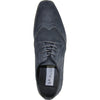 BRAVO Men Dress Shoe KING-3 Wingtip Oxford Shoe Blue - Wide Width Available
