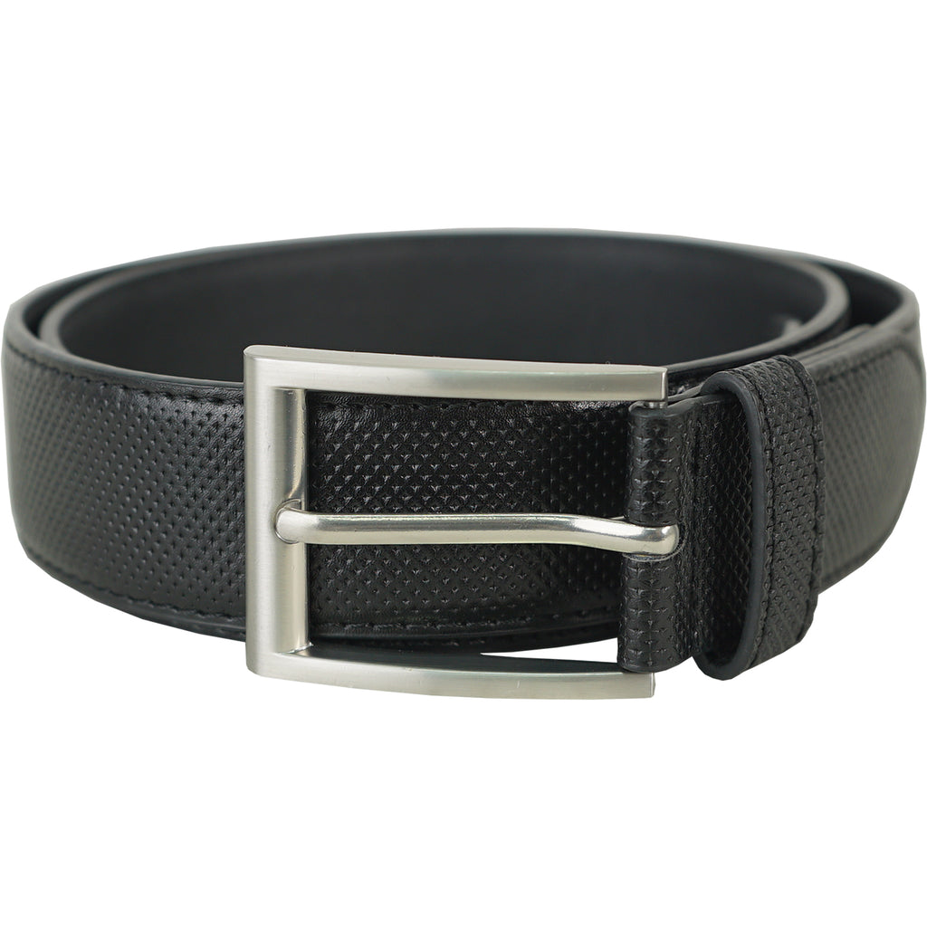 Vangelo Men Classic Dress Belt Black Debossed