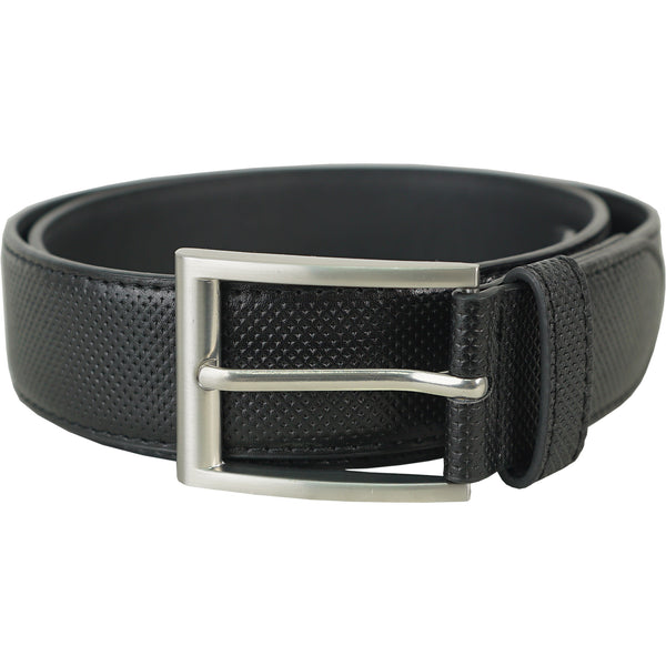 Vangelo Men Classic Dress Belt Black Debossed