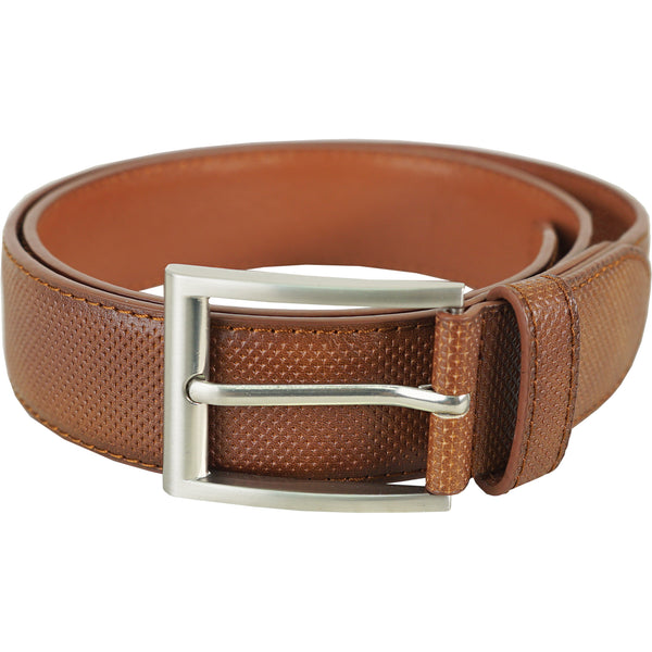 Vangelo Men Classic Dress Belt Cognac Debossed
