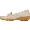 KOZI Women Comfort Casual Shoe ML3256 Wedge Slip-On Loafer Champagne