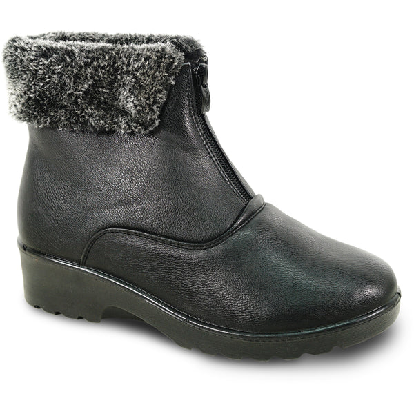 KOZI Women Winter Fur Boot NANCY-1 Ankle Casual Boot Black
