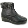 KOZI Women Winter Fur Boot NANCY-1 Ankle Casual Boot Black