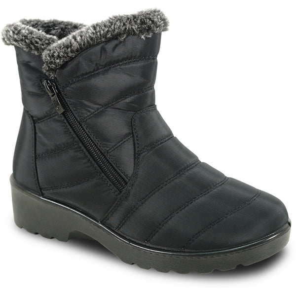 KOZI Women Winter Fur Boot NANCY-3 Ankle Casual Boot Black