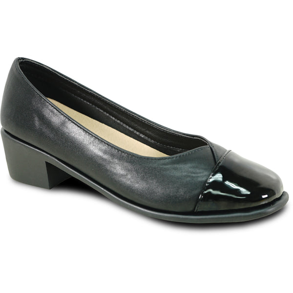 KOZI Women Comfort Dress Shoe OY3244 Heel Pump Shoe Black