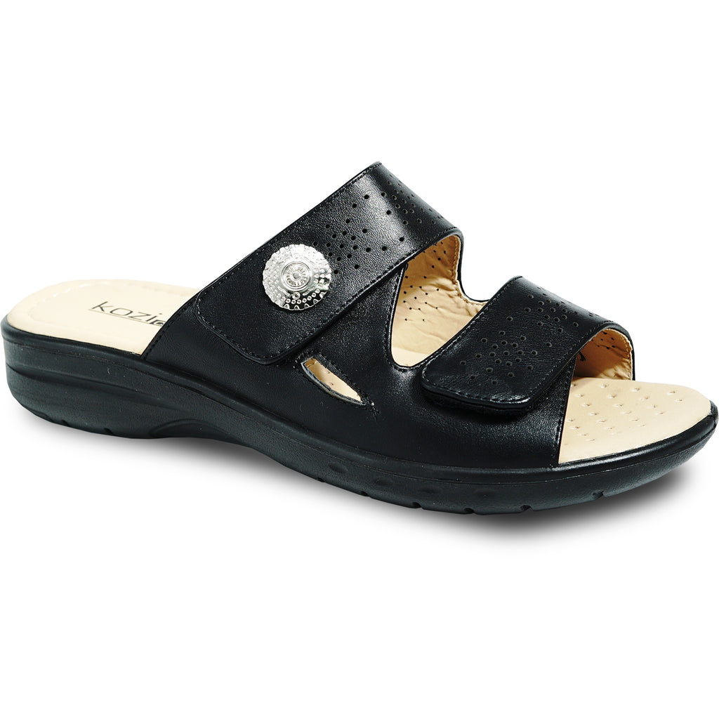 kozi Women Sandal OY5125 Comfort Wedge Sandal Black