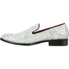 BRAVO Men Dress Shoe PROM-8 Loafer Shoe for Prom & Wedding Silver