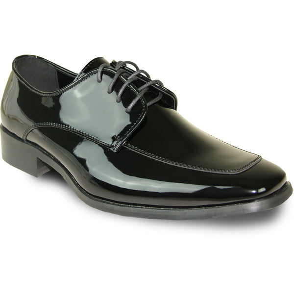 VANGELO Men Dress Shoe TUX-3 Oxford Formal Tuxedo for Prom & Wedding Black Patent - Wide Width Available