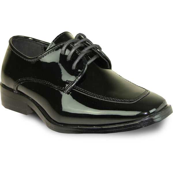 VANGELO Boy TUX-3KID Dress Shoe Formal Tuxedo for Prom & Wedding Black Patent