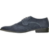 BRAVO Men Dress Shoe KING-3 Wingtip Oxford Shoe Blue - Wide Width Available