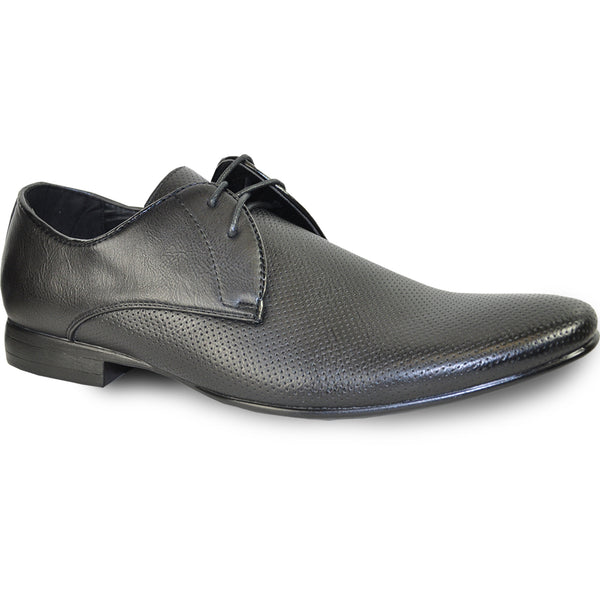 BRAVO Men Dress Shoe KLEIN-1 Oxford Shoe Black with Leather Lining