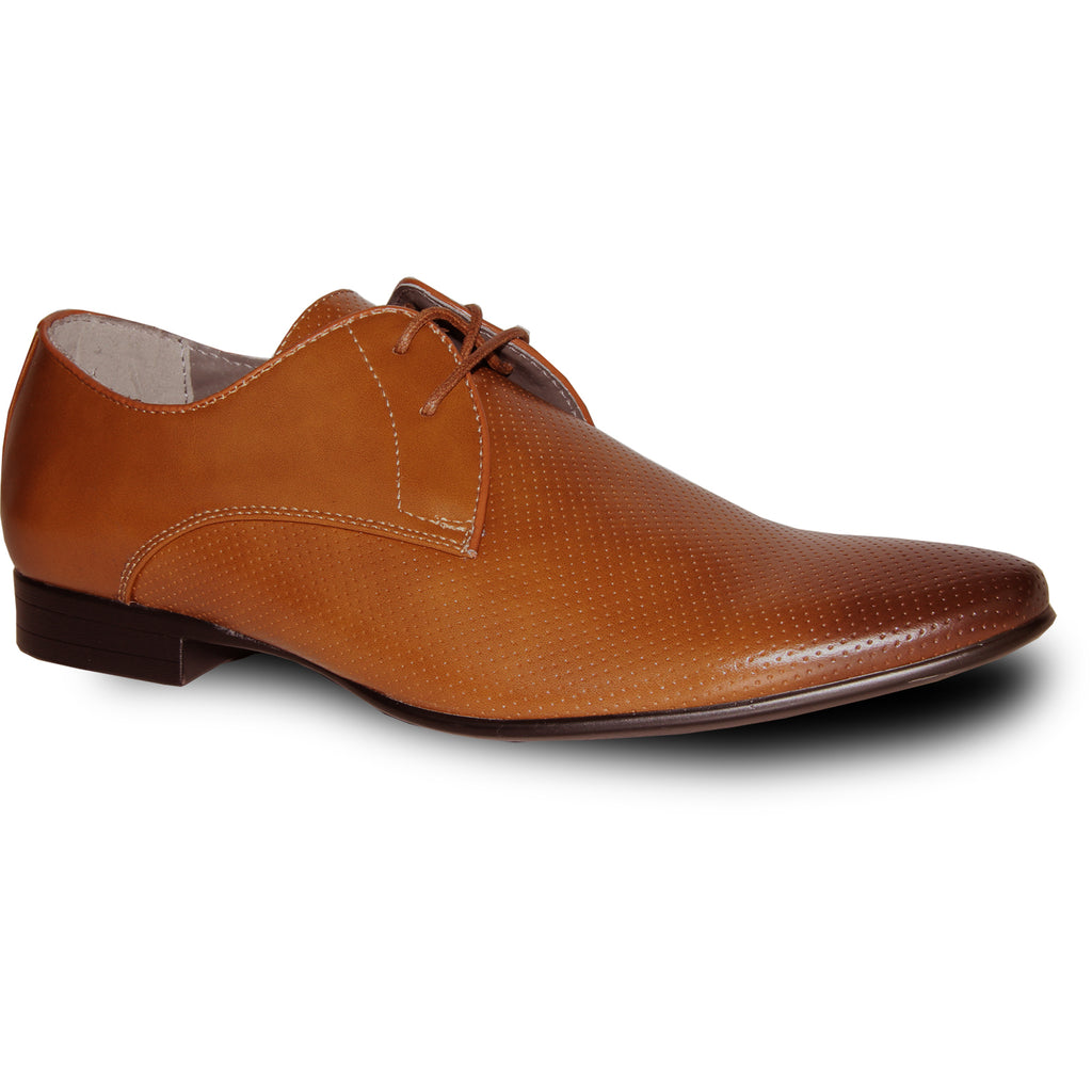 BRAVO Men Dress Shoe KLEIN-1 Oxford Shoe Tan with Leather Lining