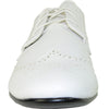 BRAVO Men Dress Shoe KLEIN-4 Wingtip Oxford Shoe White