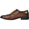 BRAVO Men Dress Shoe MILANO-1 Wingtip Oxford Shoe Brown