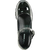 KOZI Women Comfort Dress Shoe OY3304 Platform Chunky Heel Pump Mary Jane Black Patent with Removable Insole