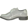 VANGELO Boy TUX-1KID Dress Shoe Formal Tuxedo for Prom & Wedding Grey Patent