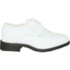 VANGELO Boy TUX-1KID Dress Shoe Formal Tuxedo for Prom & Wedding White Patent