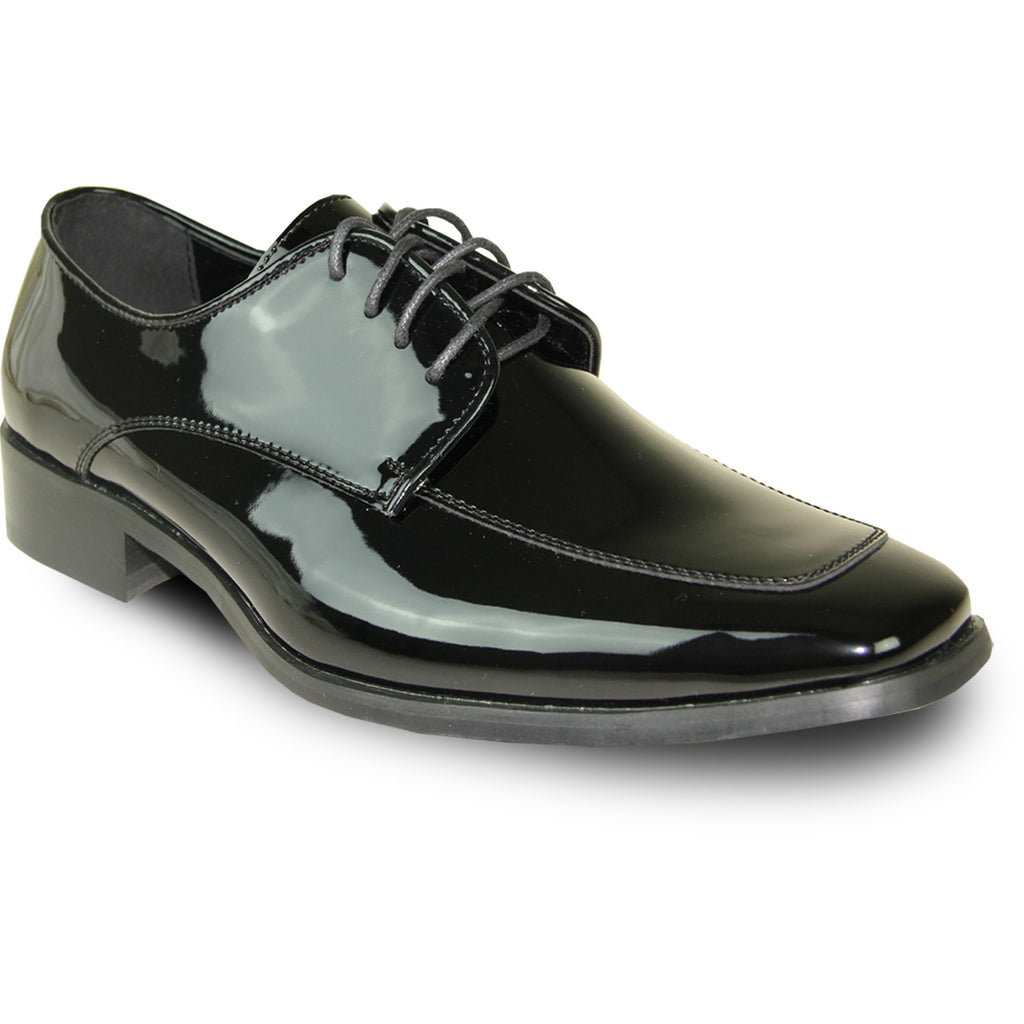 VANGELO Men Dress Shoe TUX-3 Oxford Formal Tuxedo for Prom & Wedding Black Patent - Wide Width Available