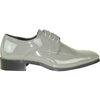 VANGELO Men Dress Shoe TUX-5 Oxford Formal Tuxedo for Prom & Wedding Grey Patent - Wide Width Available