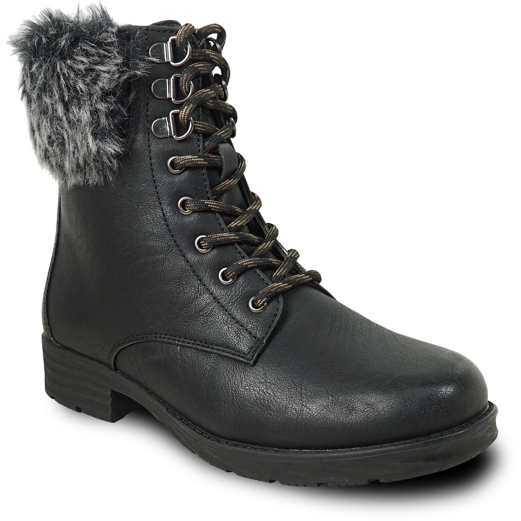 KOZI Canada Waterproof Women Boot WILLOW Ankle Winter Fur Casual Boot Black